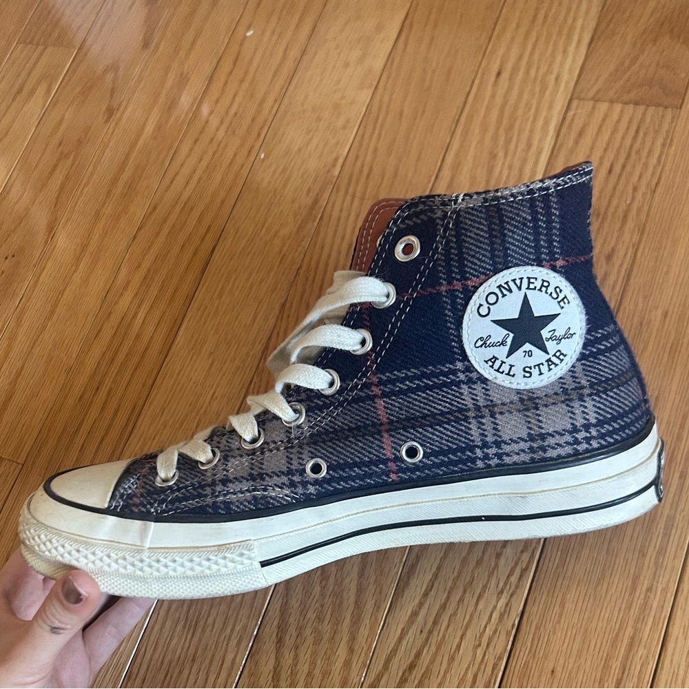 Converse Plaid High-Top Sneakers